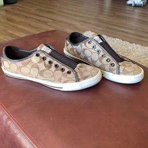 Coach slip on canvas sneakers